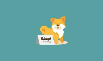 adopt dog sticker vector illustration flat design