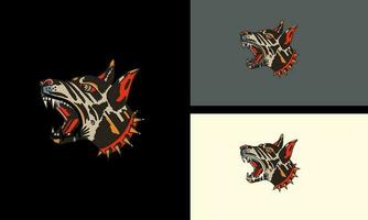 head dog angry vector mascot design