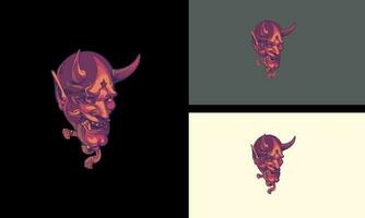 head devil with horn vector flat design