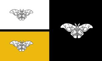 mariposa cara cabeza cráneo vector línea Arte diseño