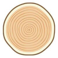Tree trunk wood ring. Tree trunk cross section. wood slice cut isolated on white background. vector