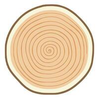 Tree trunk wood ring. Tree trunk cross section. wood slice cut isolated on white background. vector