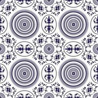Blue and white flower pattern background, ceramic tile pattern, vector pattern, cute illustration, tile design