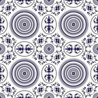 Blue and white flower pattern background, ceramic tile pattern, vector pattern, cute illustration, tile design