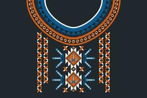 ethnic collar lace pattern traditional on black background. Necklace embroidery abstract vector illustration. Designs for fashion, fashion men, fashion women, kaftan, collar pattern, necklace pattern