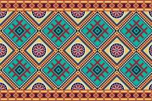 geometric ethnic pattern Can be used in fabric design for background, wallpaper, carpet, textile, clothing, wrapping, decorative paper, embroidery illustration vector. vector