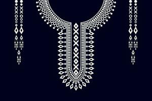 ethnic collar lace pattern traditional on black background. Necklace embroidery abstract vector illustration. Designs for fashion, fashion men, fashion women, kaftan, collar pattern, necklace pattern