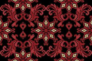 Ikat romance Ethnic Peacock tribal seamless pattern for wallpaper,decoration,fabric and textile, background, rug. vector