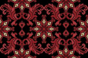 ikat romance étnico pavo real tribal sin costura modelo para papel pintado, decoración, tela y textil, fondo, alfombra. vector