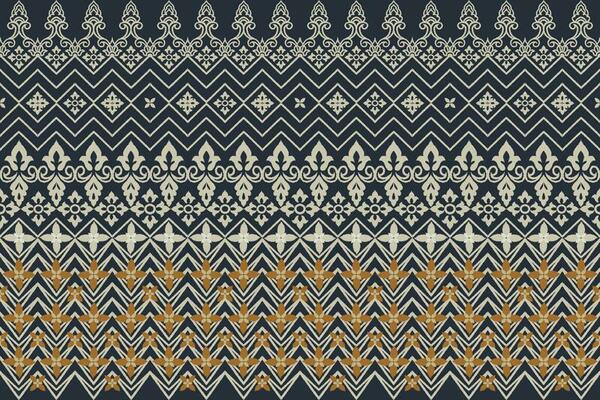 African Ikat floral paisley embroidery on white background.geometric ethnic oriental pattern traditional.Aztec style abstract vector illustration.design for texture,fabric,clothing,wrapping,carpet.