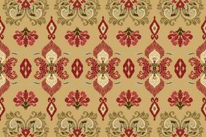 Ikat romance Ethnic Peacock tribal seamless pattern for wallpaper,decoration,fabric and textile, background, rug. vector