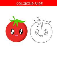 Tomato Coloring Page vector