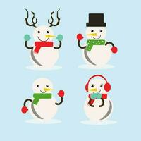 Cute Snowman Characters vector