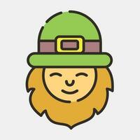 Icon leprechaun. St. Patrick's Day celebration elements. Icons in filled line style. Good for prints, posters, logo, party decoration, greeting card, etc. vector