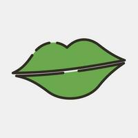 Icon lips. St. Patrick's Day celebration elements. Icons in filled line style. Good for prints, posters, logo, party decoration, greeting card, etc. vector