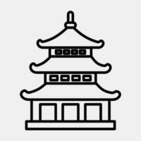 Icon pagoda. Japan elements. Icons in line style. Good for prints, posters, logo, advertisement, infographics, etc. vector