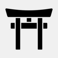 icono torii puerta. Japón elementos. íconos en glifo estilo. bueno para huellas dactilares, carteles, logo, anuncio publicitario, infografía, etc. vector