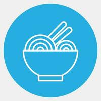 Icon ramen. Japan elements. Icons in blue round style. Good for prints, posters, logo, advertisement, infographics, etc. vector