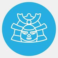 Icon samurai. Japan elements. Icons in blue round style. Good for prints, posters, logo, advertisement, infographics, etc. vector