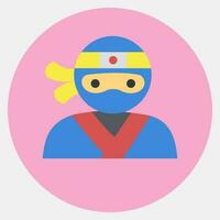 Icon ninja. Japan elements. Icons in color mate style. Good for prints, posters, logo, advertisement, infographics, etc. vector