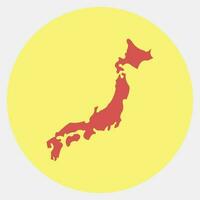 Icon japan map. Japan elements. Icons in color mate style. Good for prints, posters, logo, advertisement, infographics, etc. vector