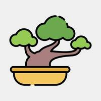 Icon bonsai. Japan elements. Icons in filled line style. Good for prints, posters, logo, advertisement, infographics, etc. vector