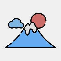 Icon fuji mountain. Japan elements. Icons in filled line style. Good for prints, posters, logo, advertisement, infographics, etc. vector