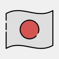 icono Japón bandera. Japón elementos. íconos en lleno línea estilo. bueno para huellas dactilares, carteles, logo, anuncio publicitario, infografía, etc. vector
