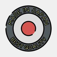 Icon made in japan. Japan elements. Icons in filled line style. Good for prints, posters, logo, advertisement, infographics, etc. vector