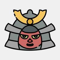 Icon samurai. Japan elements. Icons in filled line style. Good for prints, posters, logo, advertisement, infographics, etc. vector