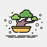 Icon bonsai. Japan elements. Icons in MBE style. Good for prints, posters, logo, advertisement, infographics, etc. vector