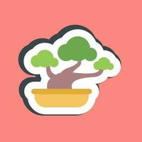 Sticker bonsai. Japan elements. Good for prints, posters, logo, advertisement, infographics, etc.ogo, advertisement, infographics, etc. vector