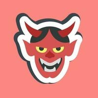 Sticker hannya mask. Japan elements. Good for prints, posters, logo, advertisement, infographics, etc.ogo, advertisement, infographics, etc. vector