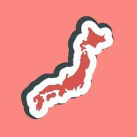 Sticker japan map. Japan elements. Good for prints, posters, logo, advertisement, infographics, etc.ogo, advertisement, infographics, etc. vector