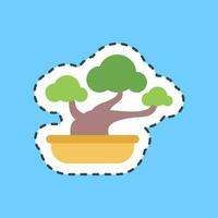 Sticker line cut bonsai. Japan elements. Good for prints, posters, logo, advertisement, infographics, etc.ogo, advertisement, infographics, etc. vector