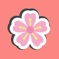 Sticker sakura plum blossom. Japan elements. Good for prints, posters, logo, advertisement, infographics, etc.ogo, advertisement, infographics, etc. vector