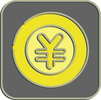 Icon japan yen currency. Japan elements. Icons in embossed style. Good for prints, posters, logo, advertisement, infographics, etc. vector