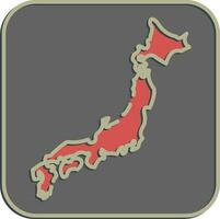 Icon japan map. Japan elements. Icons in embossed style. Good for prints, posters, logo, advertisement, infographics, etc. vector