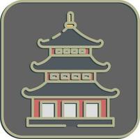 Icon pagoda. Japan elements. Icons in embossed style. Good for prints, posters, logo, advertisement, infographics, etc. vector