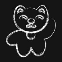Icon maneki neko cat. Japan elements. Icons in chalk style. Good for prints, posters, logo, advertisement, infographics, etc. vector