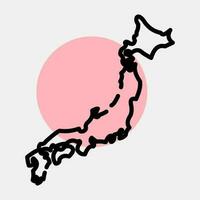 Icon japan map. Japan elements. Icons in color spot style. Good for prints, posters, logo, advertisement, infographics, etc. vector