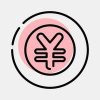 Icon japan yen currency. Japan elements. Icons in color spot style. Good for prints, posters, logo, advertisement, infographics, etc. vector