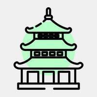 Icon pagoda. Japan elements. Icons in color spot style. Good for prints, posters, logo, advertisement, infographics, etc. vector