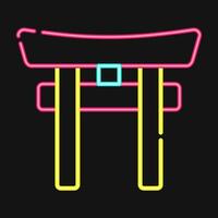Icon torii gate. Japan elements. Icons in neon style. Good for prints, posters, logo, advertisement, infographics, etc. vector