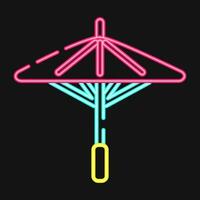 Icon japanese umbrella. Japan elements. Icons in neon style. Good for prints, posters, logo, advertisement, infographics, etc. vector