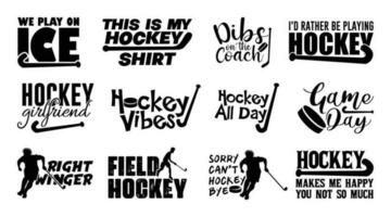 Hockey T shirt Design Bundle, Vector Hockey T shirt  design, Hockey shirt  typography T shirt design Collection