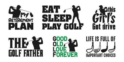 Golf T shirt Design Bundle, Vector Golf T shirt  design, Golfing shirt,  Golf typography T shirt design Collection