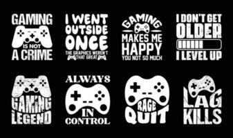 Gaming T shirt Design Bundle, Vector Gaming T shirt  design, Gamer shirt,  Gaming vintage T shirt design Collection