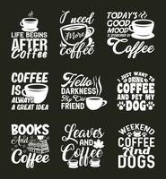 Coffee T shirt Design Bundle, Vector Coffee T shirt  design, Coffee shirt,  Coffee typography T shirt design Collection