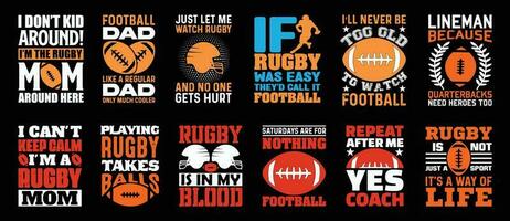 Rugby T shirt Design Bundle, Vector American Football T shirt  design, Rugby shirt,  American Football typography T shirt design Collection